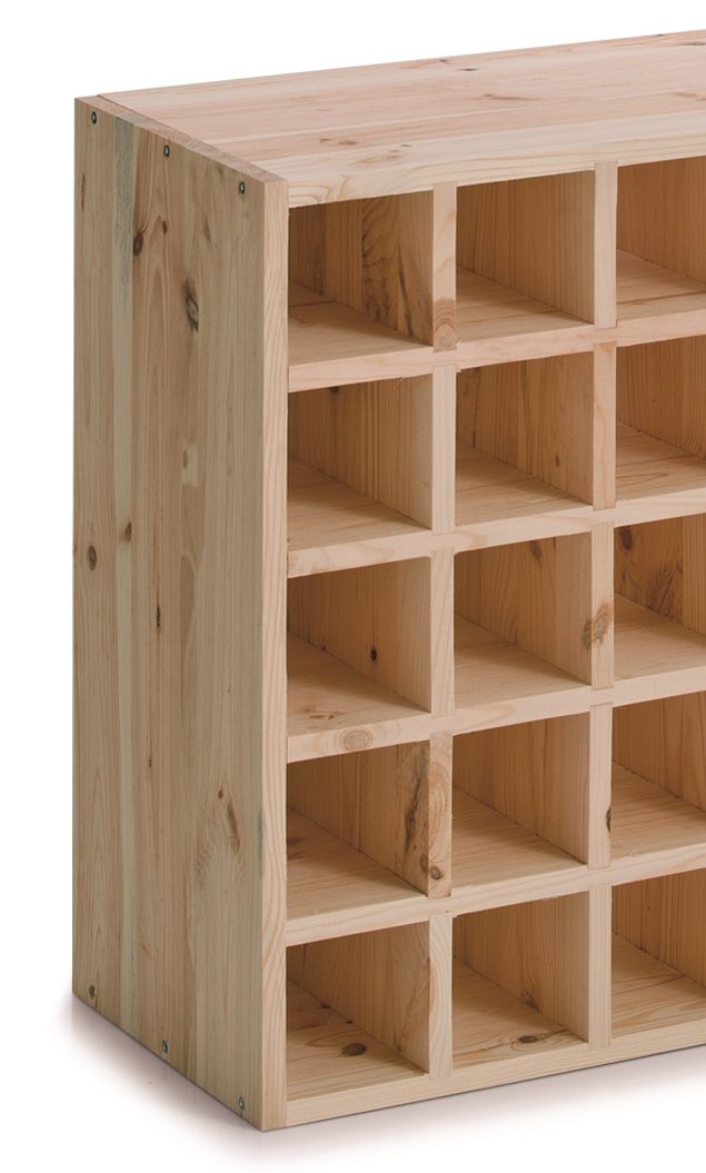 Weinregal Zeller present aus Holz in Holzfarben Weinregal, ein Holzregal im Bordeaux-Stil unbehandeltes Kiefernholz - ca. 25 x 52 cm