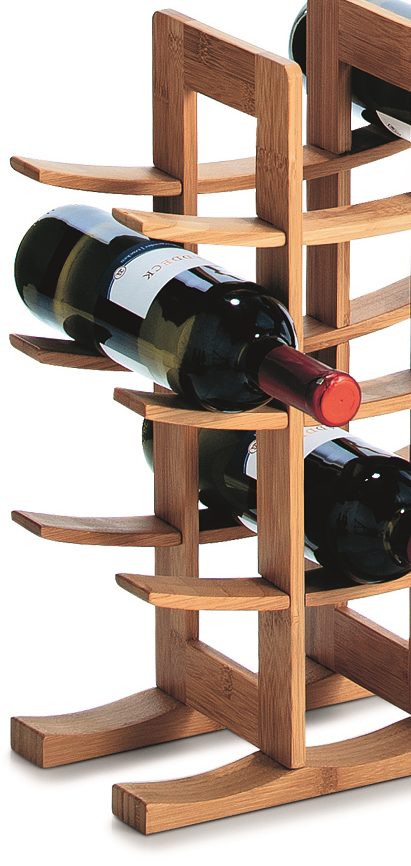 Weinregal Zeller present aus Holz in Holzfarben Weinregal als komfortables Holzmöbel  lackiertes Bambusholz - ca. 16 x 42 x 16 cm