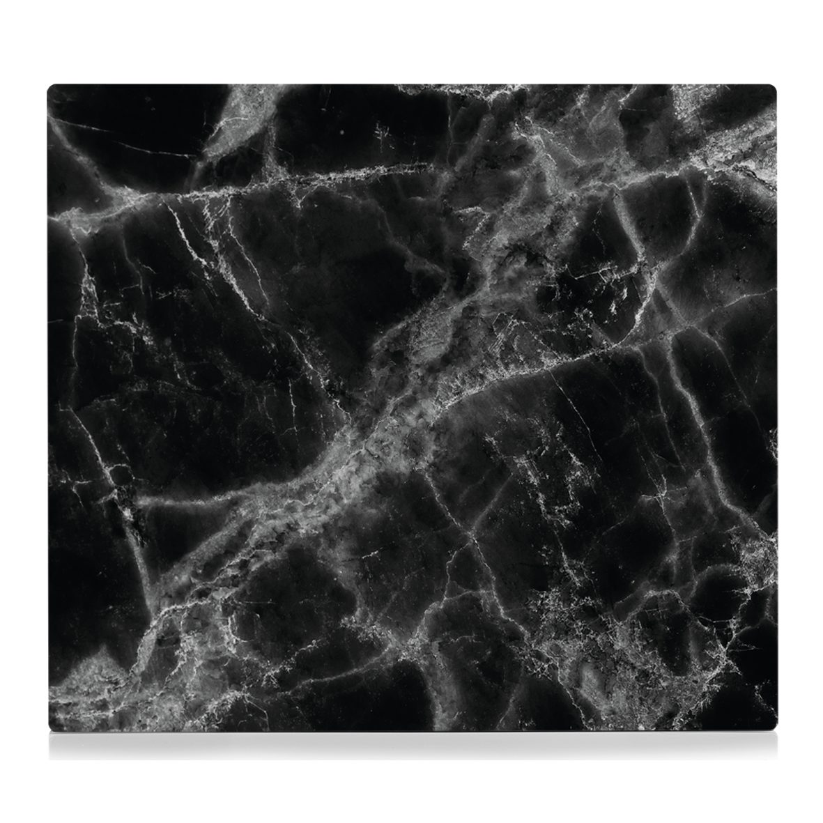 Schneidbrett Zeller present aus Glas in Schwarz Rückwandschutz & Herd-Abdeckplatte schwarz marmoriertes Glas - ca. 56 x 50 cm