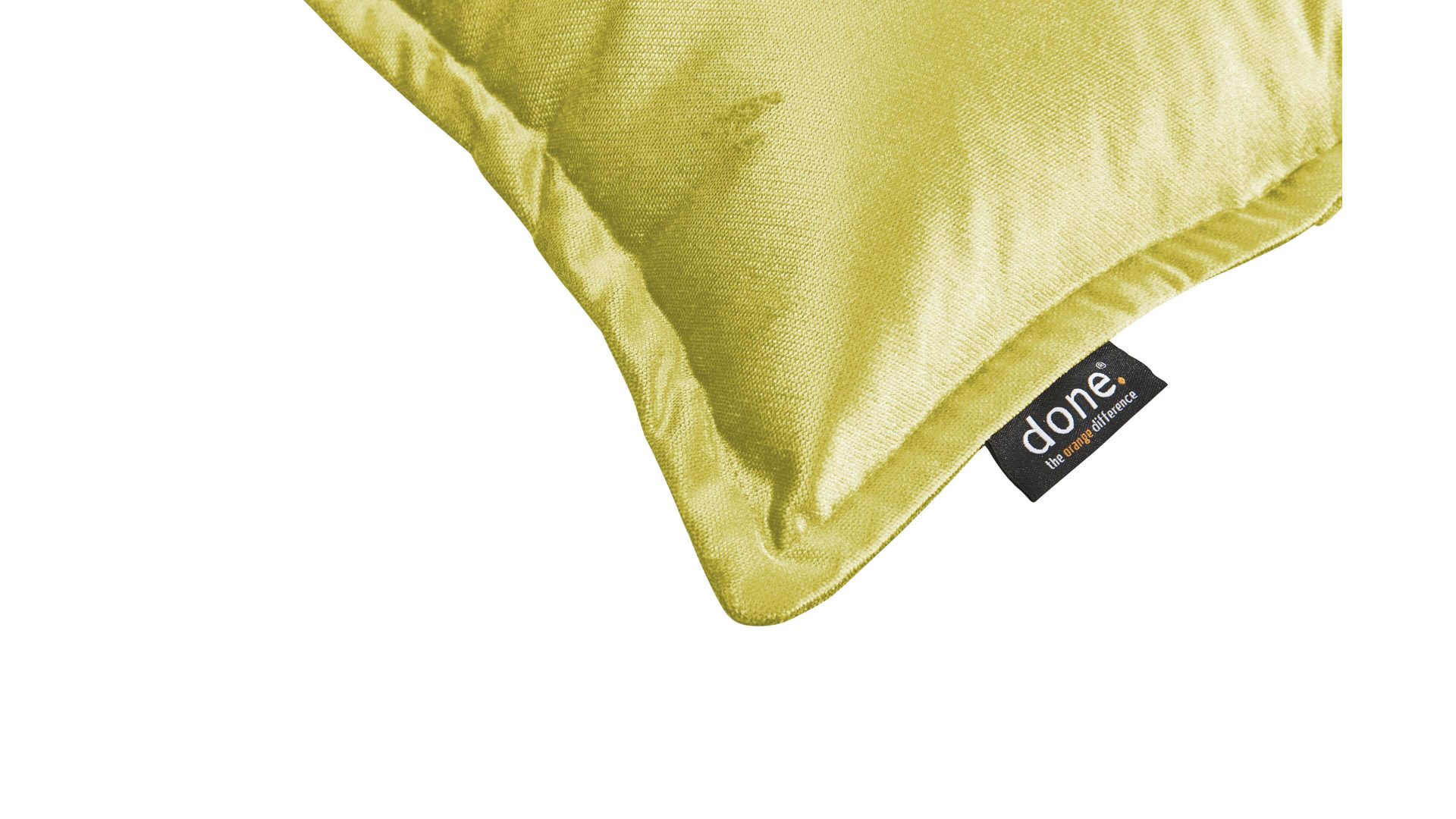 Kissenbezug /-hülle Done.® aus Stoff in Hellgrün done.® Kissenhülle Cushion Glam apfelgrüner Samt – ca. 40 x 60 cm