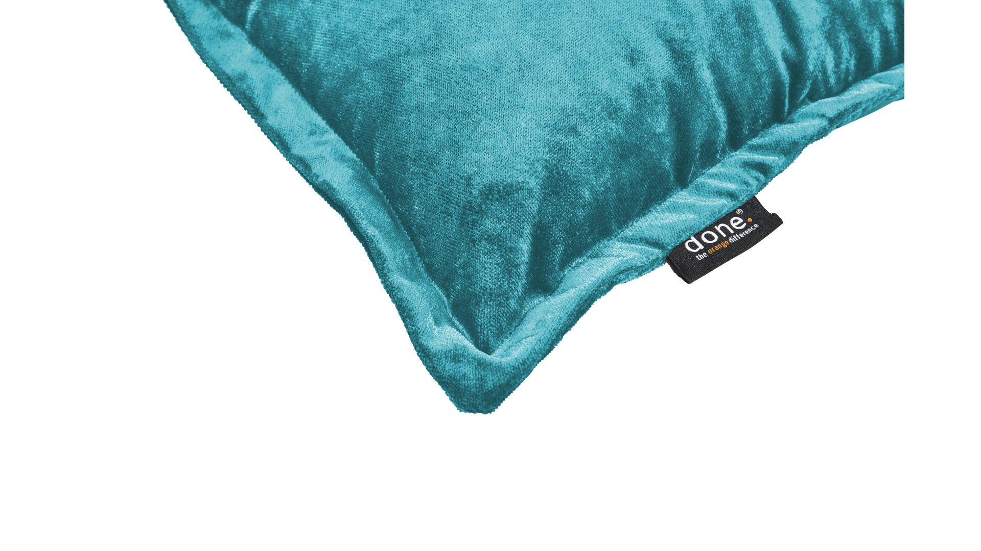 Kissenbezug /-hülle Done.® aus Stoff in Blau done.® Kissenhülle Cushion Glam aquafarbener Samt - ca. 45 x 45 cm