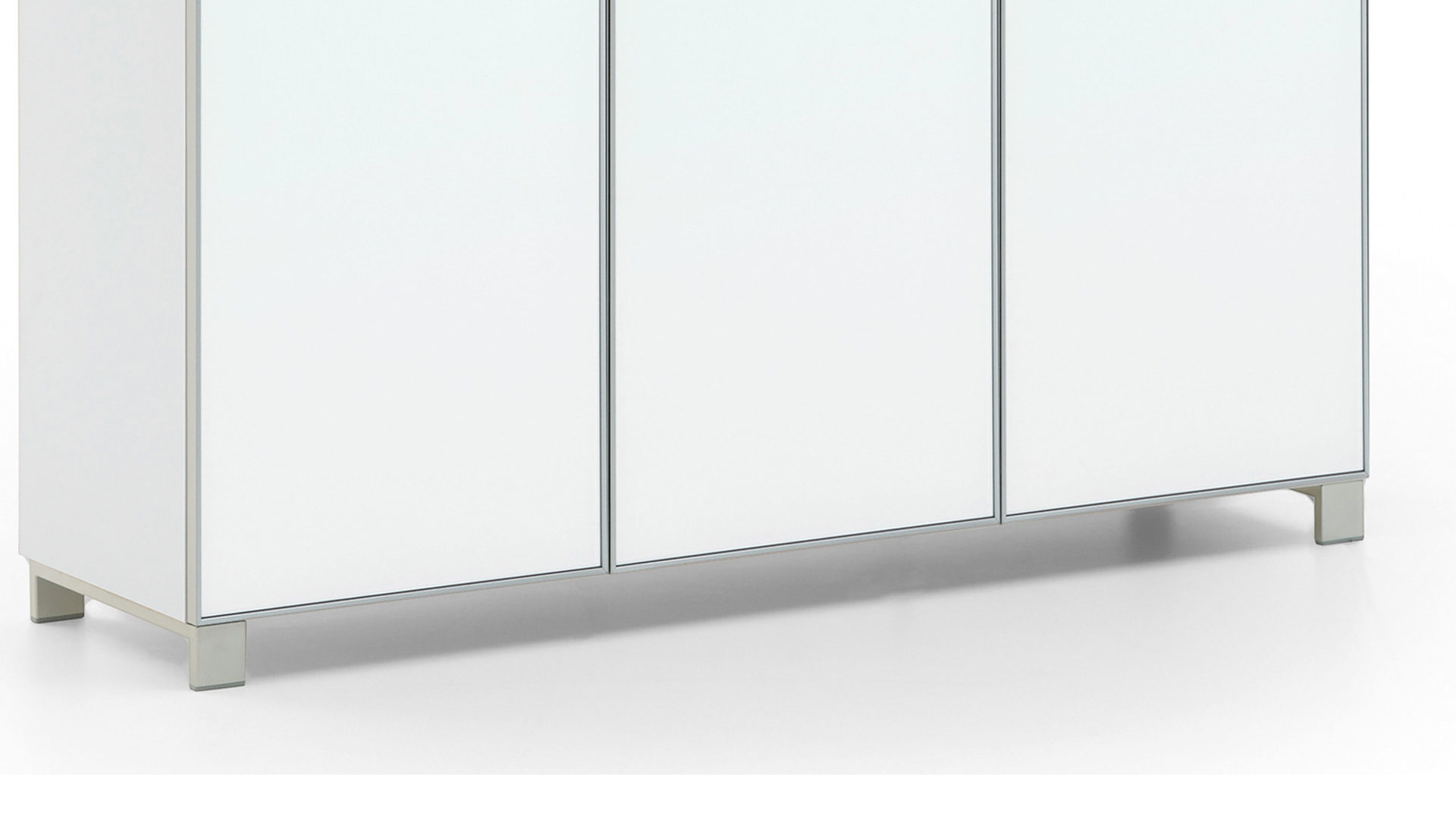 Schuhschrank Voss möebel aus Holz in Weiß VOSS MÖBEL Schuhkommode Santina bzw. Schuhschrank weißer Lack & weißes Glas – drei Türen