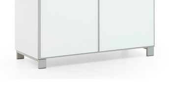 Schuhschrank Voss möebel aus Glas in Weiß VOSS MÖBEL Schuhschrank Santina als Dielenmöbel weißer Lack & weißes Glas – zwei Schubladen, zwei Türen