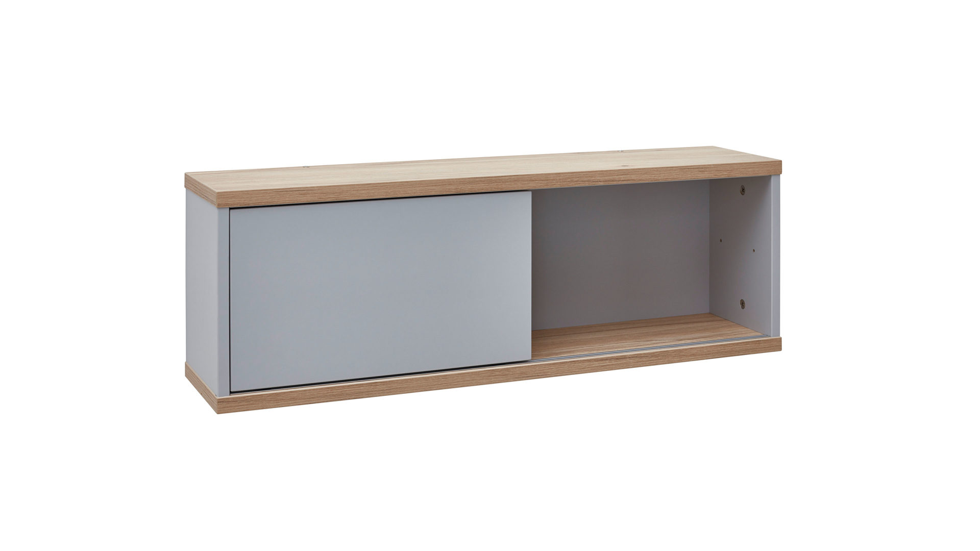 Wandregal Paidi aus Holz in Hellgrau PAIDI Babyzimmerprogramm Benne - Wandregal Kieselgrau & Montana Eiche – ca. 86 x 29 cm