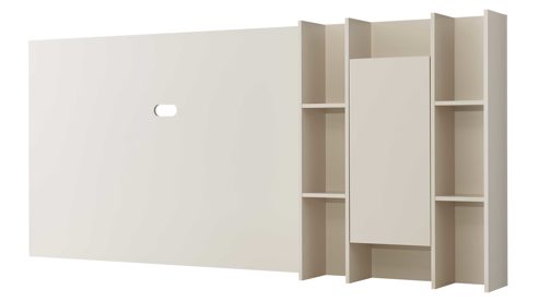 Wohnwand Interliving aus Holz in Beige Interliving Wohnzimmer Serie 2034 - Wohnwand beiger Lack - zweiteilig, Länge ca. 270 cm