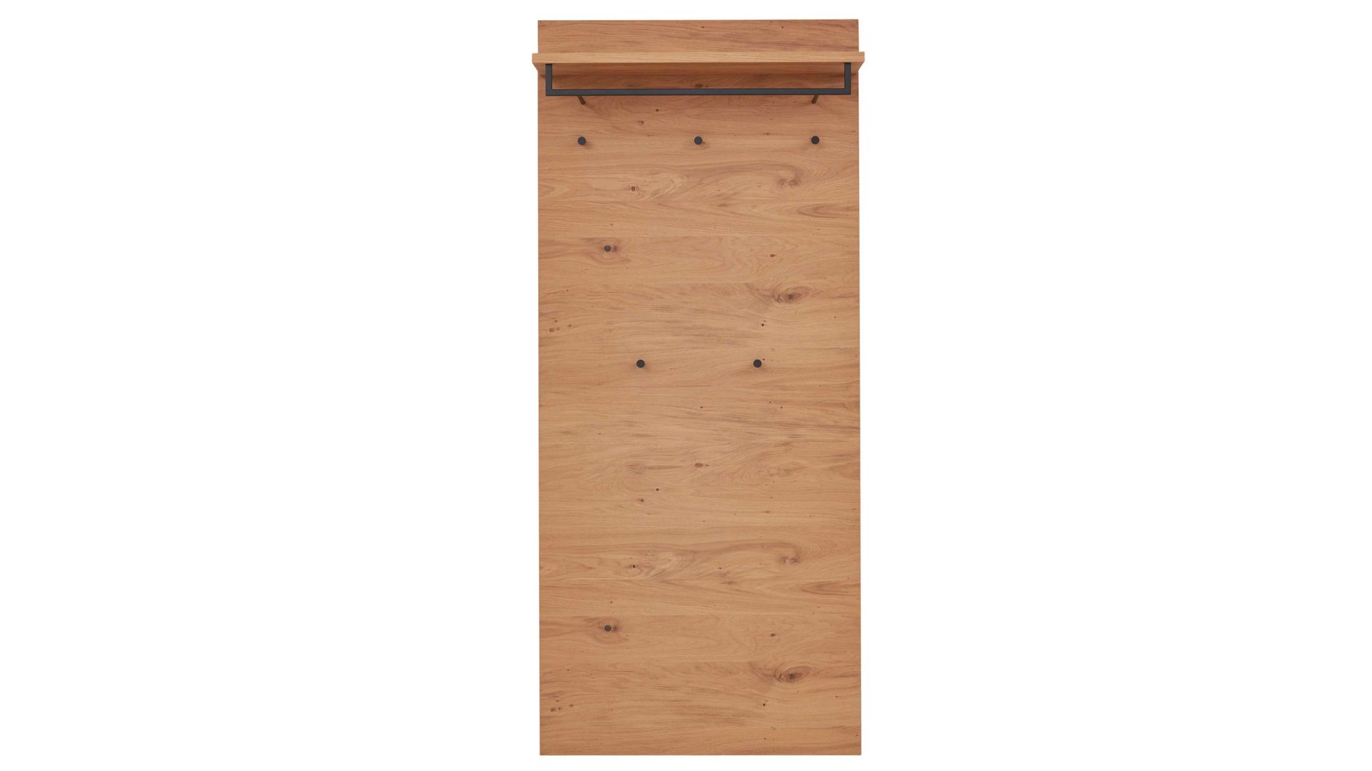Wandgarderobe Interliving aus Holz in Holzfarben Interliving Garderoben Serie 6005 – Wandgarderobe 824 Eiche & lichtgrauer Lack – ca. 80 x 183 cm