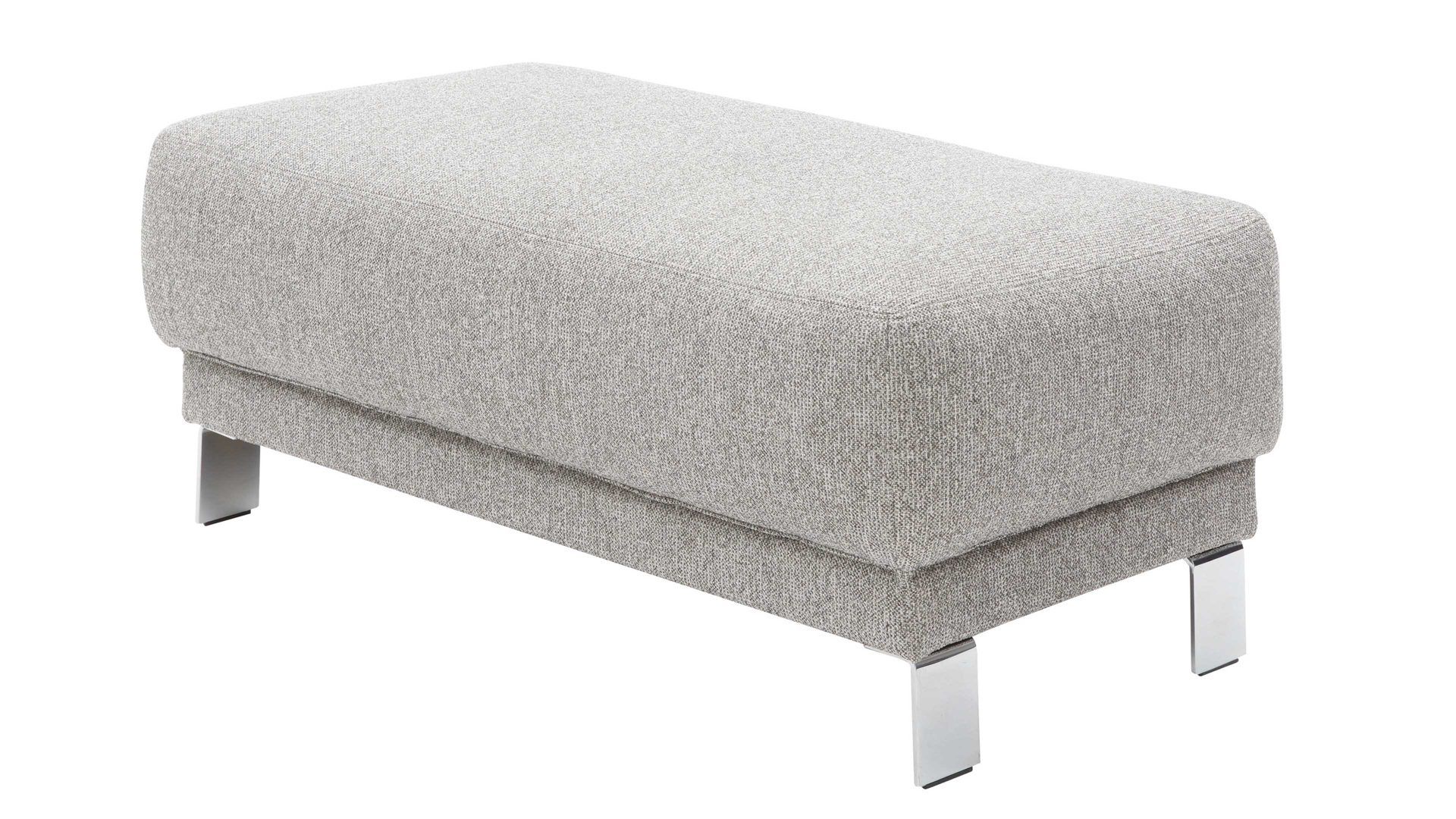 Polsterhocker Interliving aus Stoff in Grau Interliving Sofa Serie 4252 – Polsterhocker 30016 stahlfarbener Bezug Sneak 149 & Metallfüße – ca. 125 x 65 cm