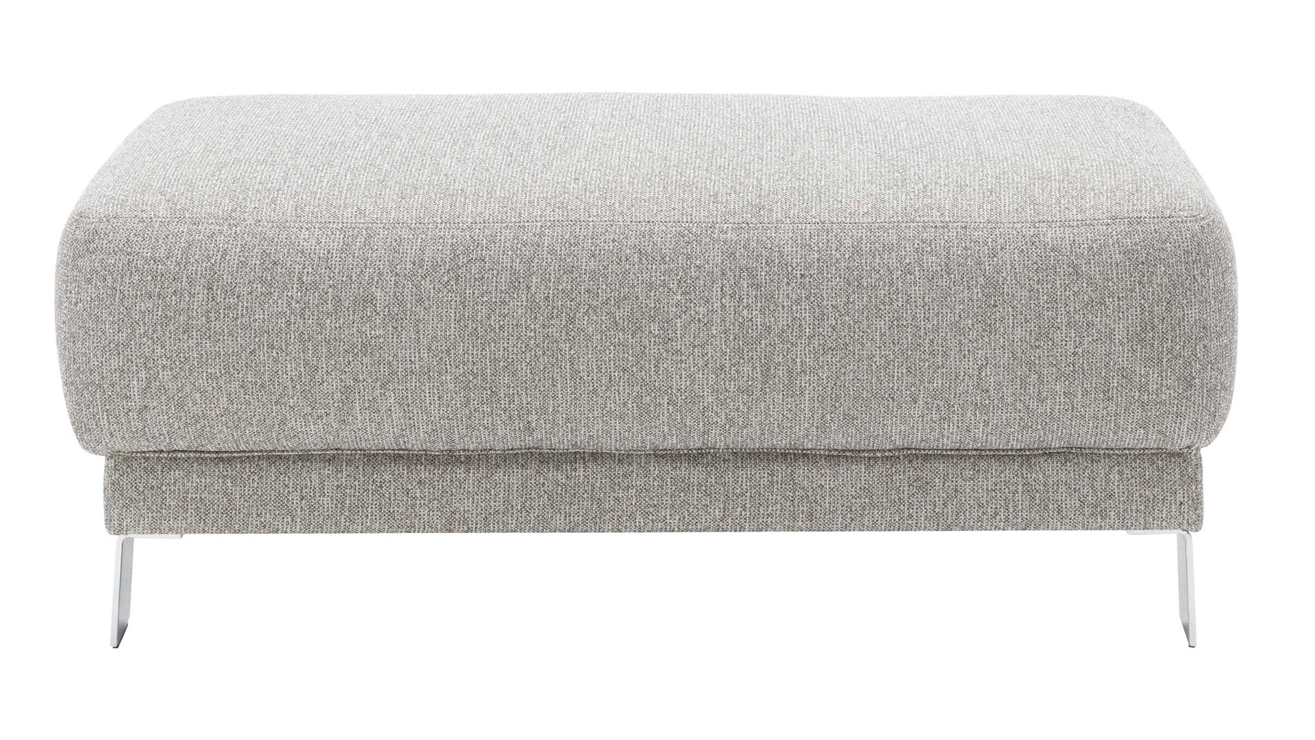 Polsterhocker Interliving aus Stoff in Grau Interliving Sofa Serie 4252 – Polsterhocker 30016 stahlfarbener Bezug Sneak 149 & Metallfüße – ca. 125 x 65 cm