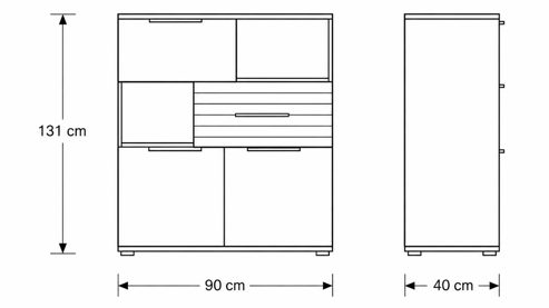 Wohnwand Interliving aus Holz in Beige Interliving Wohnzimmer Serie 2032 - Wohnwand Sandbeige & Risseiche - Länge ca. 315 cm