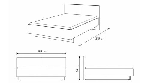 Komplettzimmer Interliving aus Holz in Hellgrau Interliving Schlafzimmer Serie 1026 – Komplettzimmer Champagner & Eiche bianco - vierteilig