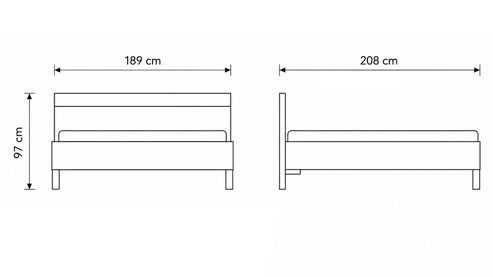 Bettgestell Interliving aus Holz in Holzfarben Interliving Schlafzimmer Serie 1027 – Bettgestell Eiche bianco - Liegefläche ca. 180 x 200 cm