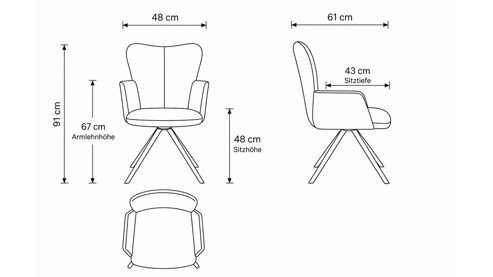 Polsterstuhl Interliving aus Leder in Grün Interliving Esszimmer Serie 5115 - Armlehnstuhl mit Lederbezug jadefarbenes Leder LD7830 & anthrazitfarbenes Metall