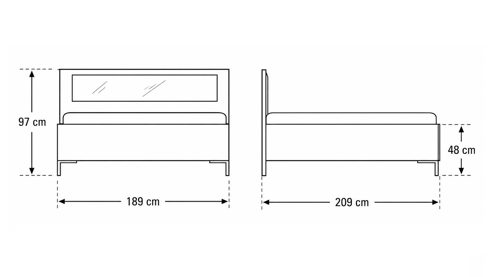 Komplettzimmer Interliving aus Holz in Weiß Interliving Schlafzimmer Serie 1033 – komplettes Schlafzimmer weißes Glas - vierteilig