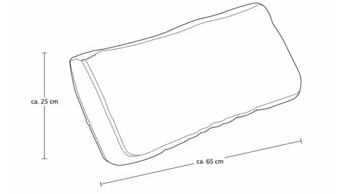 Einzelkissen Interliving aus Stoff in Braun Interliving Sofa Serie 4250 – Nierenkissen brauner Bezug Brisbane 9591 - Länge ca. 65 cm