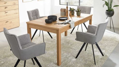 Auszugtisch Interliving aus Holz in Holzfarben Interliving Wohnzimmer Serie 2024 - Auszugtisch Eiche - ca. 160 - 220 x 90 cm