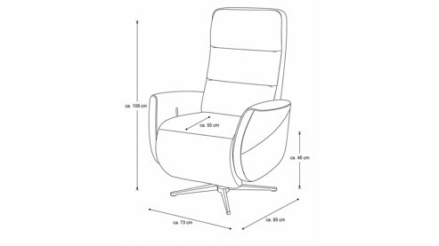 Relaxsessel Interliving aus Stoff in Anthrazit Interliving Sessel Serie 4530 anthrazitfarbener Stoffbezug Büffel & Sternfuß