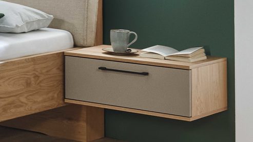 Schlafzimmer PARTNERRING COLLECTION aus Holz in Beige PARTNERRING COLLECTION Schlafzimmermöbel Callao - Komplettzimmer Balkeneiche & taupefarbener Lack - vierteilig, Liegefläche ca. 180 x 200 cm