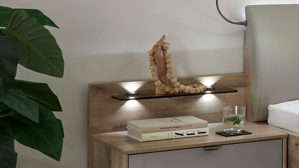 Paneel PARTNERRING COLLECTION aus Holz in Holzfarben PARTNERRING COLLECTION Schlafzimmerprogramm Madison - Paneelaufsätze Nordic Eiche & Rauchglas - zweiteilig