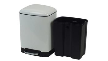 Mülleimer Kela | keck & lang aus Metall in Weiß kela Treteimer Davino weißer Stahl – ca. 12 Liter