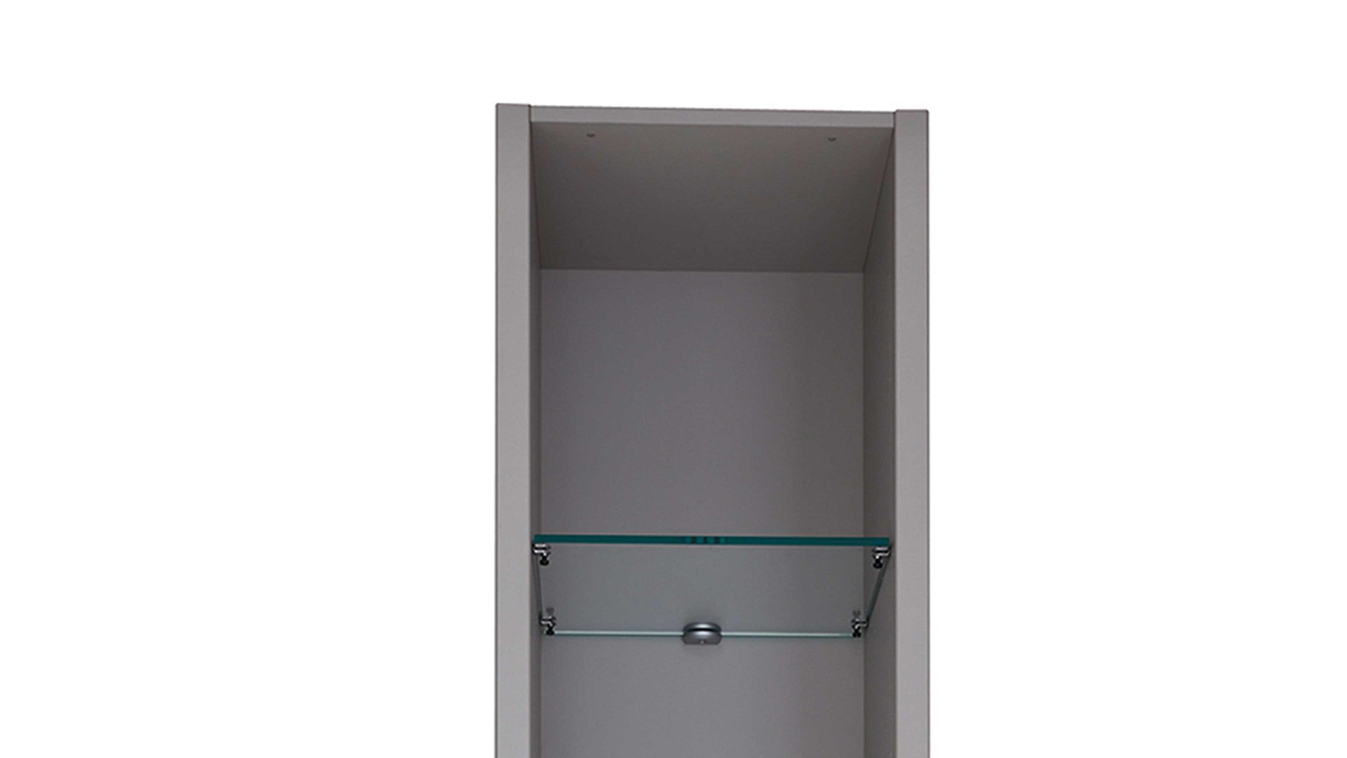 Regal Interliving aus Holz in Grau Interliving Kleiderschrank Serie 1205 – Regal Kieselgrau – fünf Glasböden