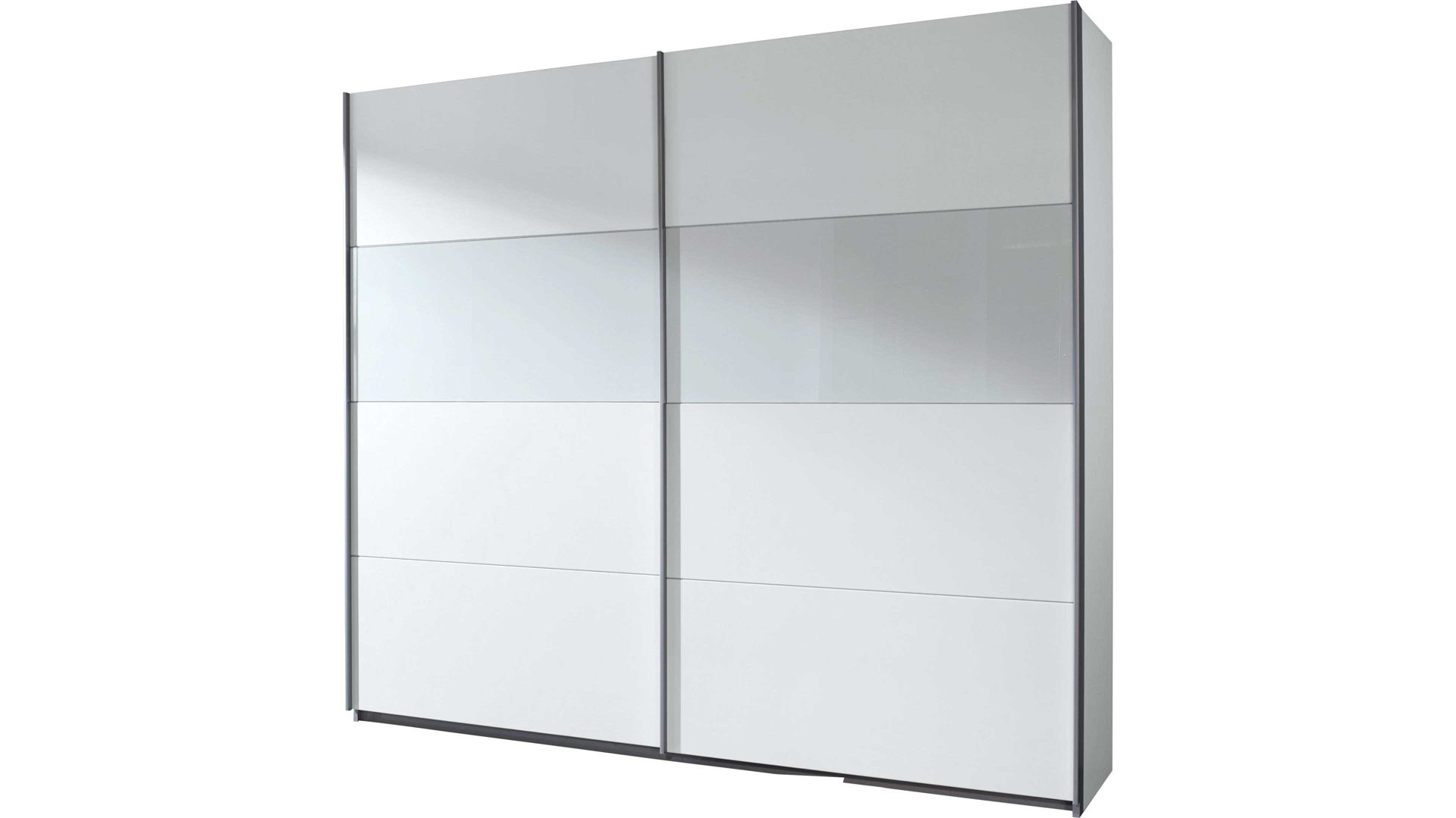 Kleiderschrank Rauch aus Holz Kunststoff Spiegel in Weiß rauch ORANGE Schwebetürenschrank Quadra - Kleiderschrank Alpinweiß - zwei Türen, Breite ca. 271 cm