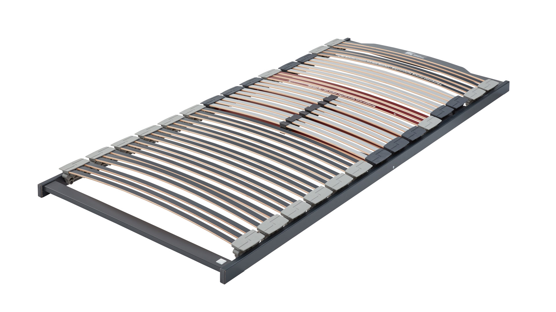 Lattenrost Interliving aus Holz in Grau Interliving Lattenrost Serie 1943 – Lattenrost LKF GA manuelle Kopf- & Fußteilverstellung mit Gasdruckfeder – Liegefläche ca. 90 x 200 cm