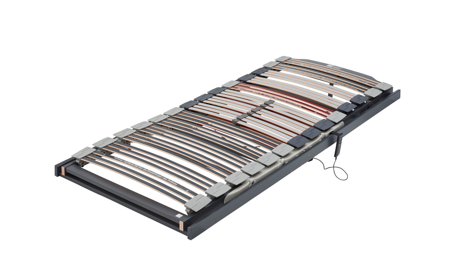 Lattenrost Interliving aus Holz in Grau Interliving Lattenrost Serie 1943 mit Motorfunktionen motorische Rücken- & Fußteilverstellung – Liegefläche ca. 100 x 190 cm