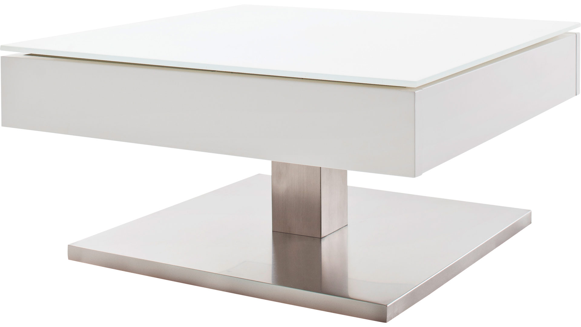 Couchtisch A better place furniture aus Holz in Weiß Couchtisch Mariko Weiß & Edelstahl – ca. 75 x 75 cm