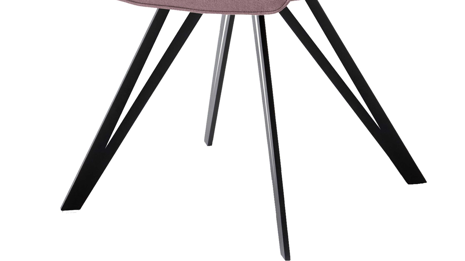 Vierfußstuhl Niehoff sitzmoebel aus Stoff in Lila NIEHOFF SITZMÖBEL Armlehnstuhl Merlot auberginefarbener Webstoff Venice 852 & schwarzes Eisen