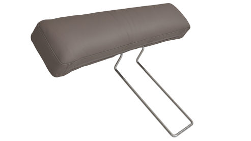 Kopfstütze COMFORT SMART aus Leder in Grau COMFORT SMART Anuk - XL-Kopfstütze elefantfarbenes Leder Soft-Line – ca. 90 x 13 cm