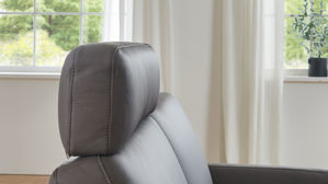 Kopfstütze COMFORT SMART aus Leder in Grau COMFORT SMART Anuk - XL-Kopfstütze elefantfarbenes Leder Soft-Line – ca. 90 x 13 cm
