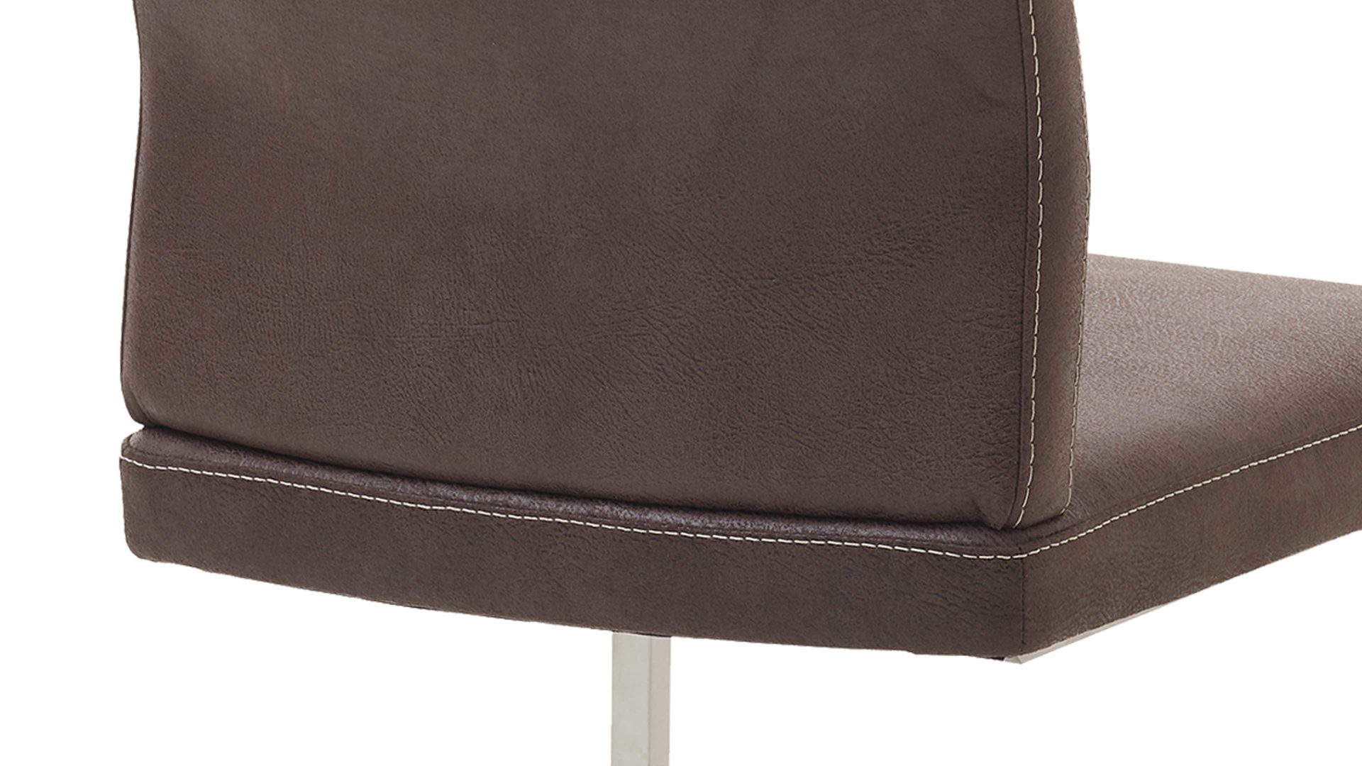 Schwingstuhl Dudinger furniture aus Stoff in Braun Schwingstuhl Larissa dunkelbrauner Stoffbezug & Edelstahlgestell