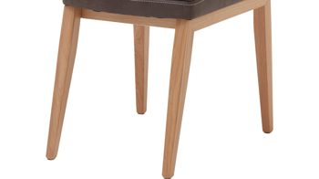 Vierfußstuhl Dudinger furniture aus Stoff in Dunkelbraun Vierfußstuhl Laura dunkelbrauner Stoffbezug & Eichenholzgestell