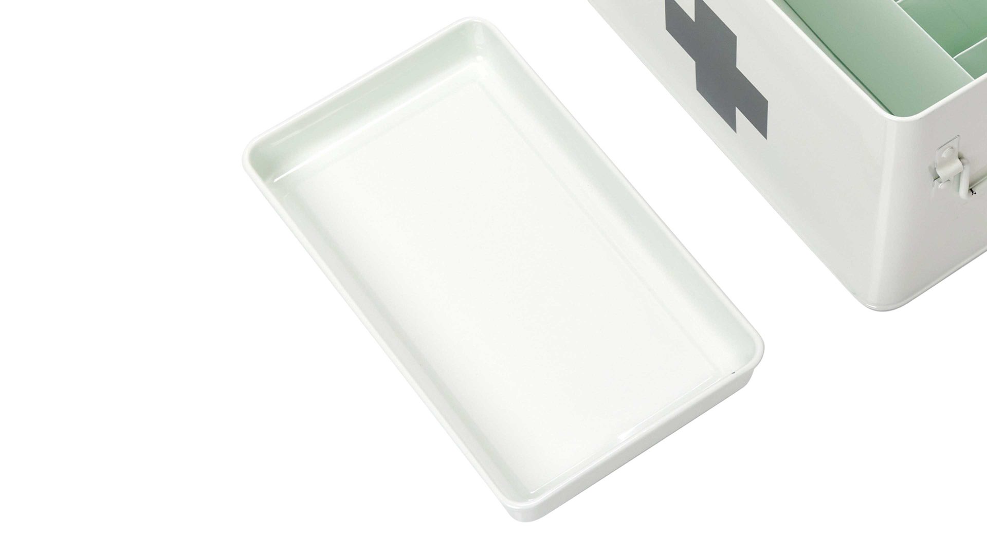 Ordnungsbox Zeller present aus Metall in Weiß Metall-Medizinbox weißes Metall - ca. 20 x 20 cm