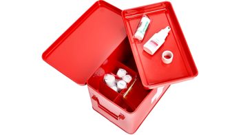 Ordnungsbox Zeller present aus Metall in Rot Medizinbox & Hausapotheke rotes Metall - ca. 32 x 20 cm