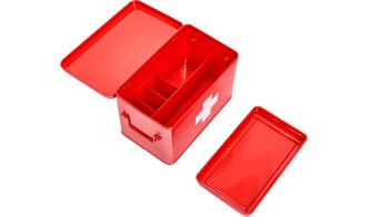 Ordnungsbox Zeller present aus Metall in Rot Medizinbox & Hausapotheke rotes Metall - ca. 32 x 20 cm