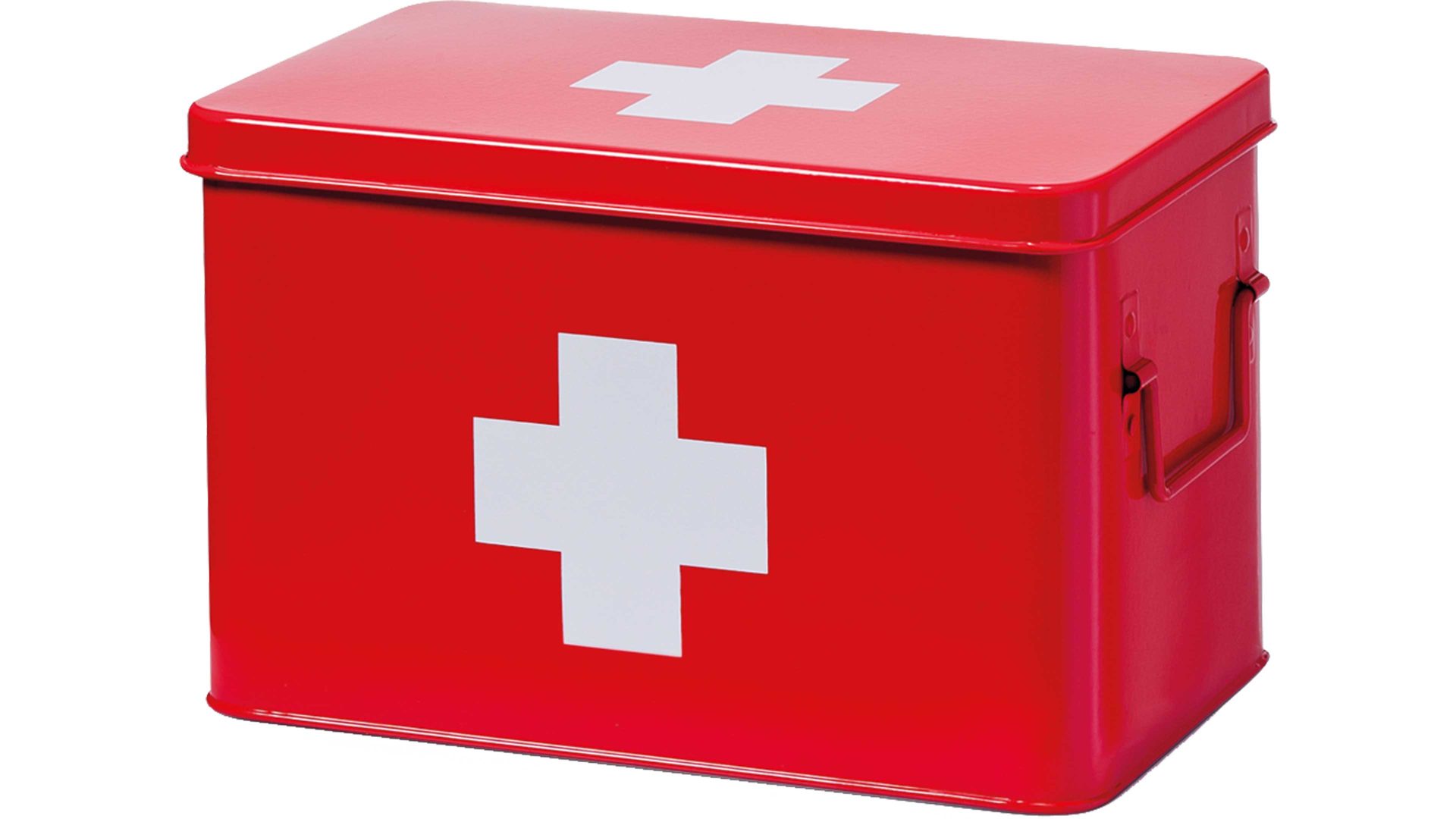 Medizinbox & Hausapotheke, rotes Metall - ca. 32 x 20 cm, Herxheim