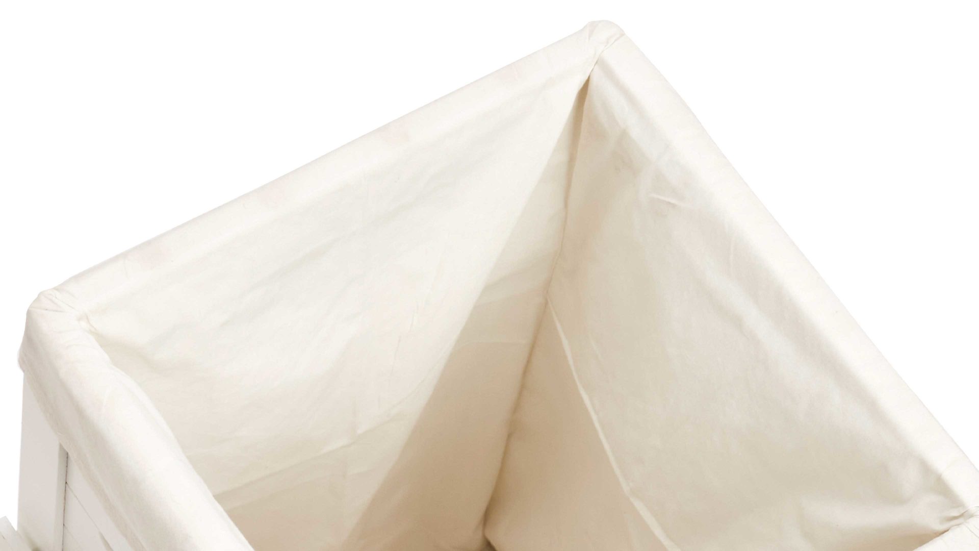 Wäschekorb Zeller present aus MDF in Weiß Wäschetruhe  weiß lackiertes MDF & Wäschesack - ca. 35 x 55 cm