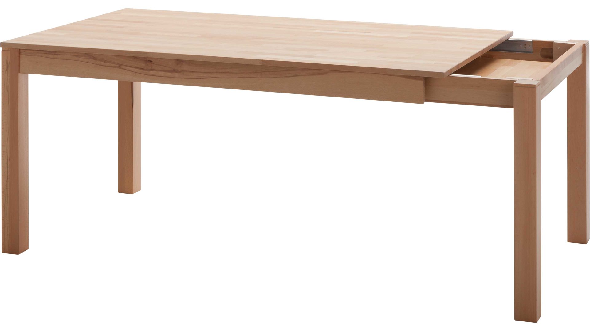Auszugtisch Standard furniture factory aus Holz in Holzfarben Massivholztisch Fano mit Gestellauszug lackierte Kernbuche – ca. 140–190 x 90 cm