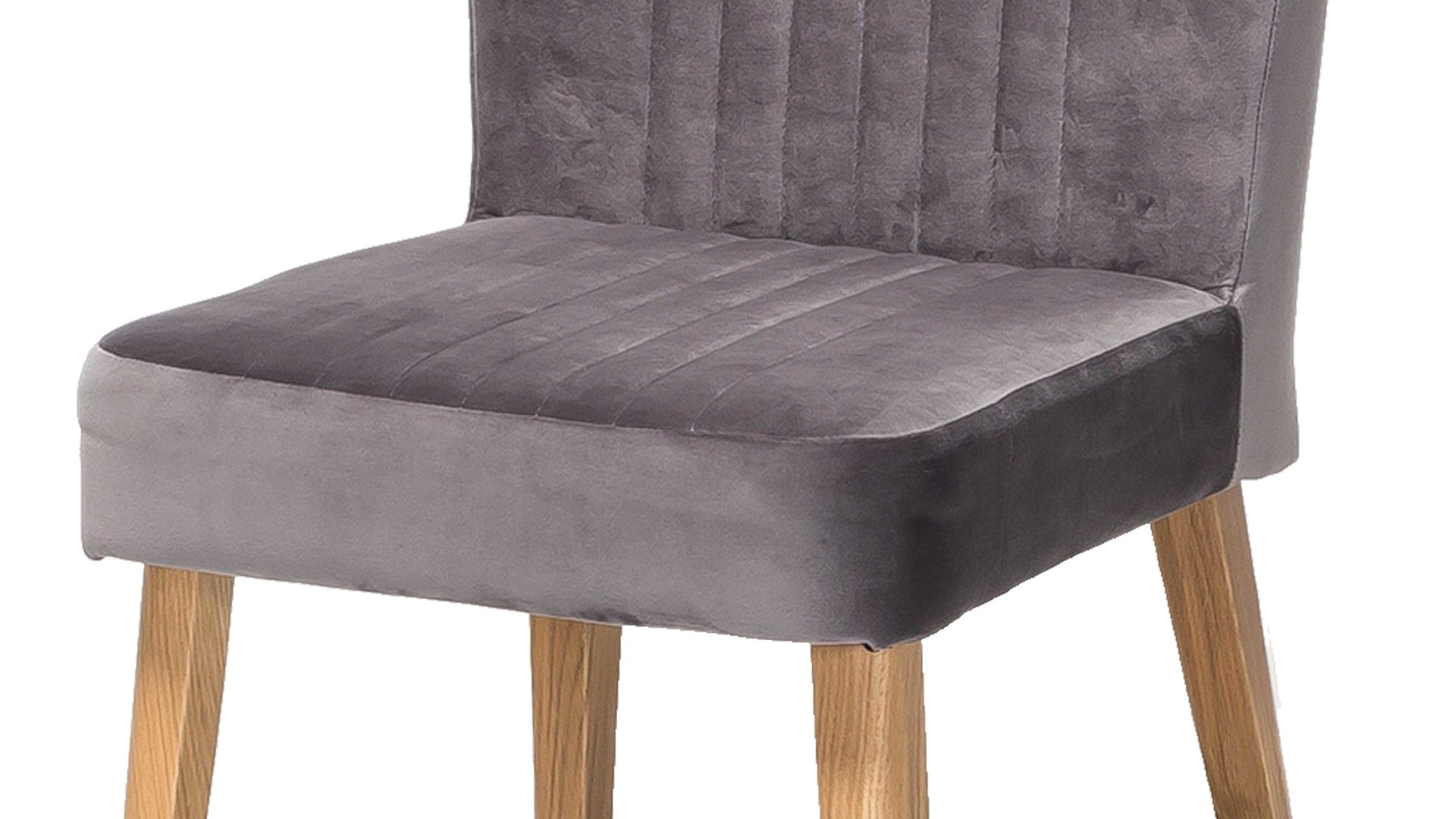 Polsterstuhl Standard furniture factory aus Stoff in Grau Polsterstuhl Jan als Esszimmermöbel einsetzbar grauer Velours Brussels 45 & Eiche