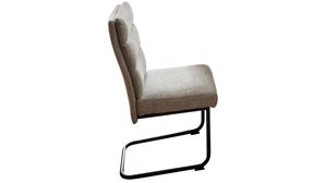 Vierfußstuhl PARTNERRING COLLECTION aus Stoff in Hellgrau PARTNERRING COLLECTION Schwingstuhl Miranda platingrauer Webstoff Fantasy & schwarzes Eisen