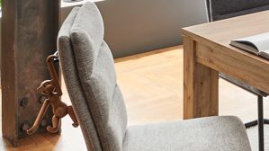 Vierfußstuhl PARTNERRING COLLECTION aus Stoff in Hellgrau PARTNERRING COLLECTION Schwingstuhl Miranda platingrauer Webstoff Fantasy & schwarzes Eisen