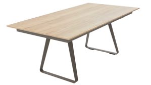 Esstisch Venjakob aus Holz in Holzfarben VENJAKOB Ausziehtisch V37 goldbraune Halifax Eiche & sepiafarbenes Metall- ca. 190 x 100 cm