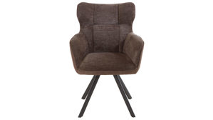 Vierfußstuhl Habufa® aus Stoff in Braun HABUFA® Polsterstuhl Joah mit Drehfunktion lava-leberfarbener Bezug & graphitfarbenes Metall
