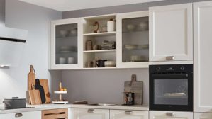 Einbauküche Nobilia® aus Holz in Hellgrau nobilia® Einbauküche Cascada mit Einbaugeräten Weiß & Eiche - Stellfläche ca. 275 x 305 cm