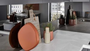 Einbauküche Nobilia® aus Holz in Grau nobilia® Einbauküche Senso mit Elektrogeräten, z. B.  Kühlschrank Schiefergrau - zweiteilig