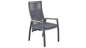 Gartenmöbel-Set Interliving aus Holz in Holzfarben Interliving Gartenmöbel Serie 7011 - Essgrupe mit Relaxstühlen anthrazitfarbenes Rope, TEXTILENE® & Aluminium, Teakholz