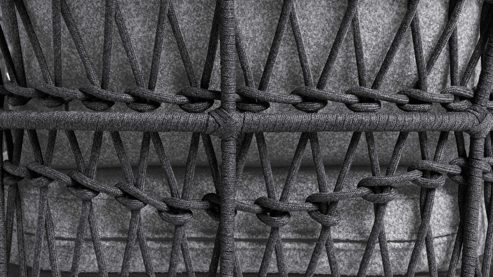 Gartenliege Interliving aus Kunstfaser in Grau Interliving Gartenmöbel Serie 7013 - Doppelliege grauer Olefin-Teddybezug, Rope & Aluminium