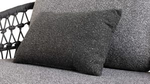 Lounge-Gruppe Interliving aus Kunstfaser in Grau Interliving Gartenmöbel Serie 7013 - Loungemöbel-Set grauer Olefin-Teddybezug, Rope & Aluminium - dreiteilig