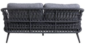 Gartenmöbel-Set Interliving aus Kunstfaser in Grau Interliving Gartenmöbel Serie 7013 - Loungemöbel-Set grauer Olefin-Teddybezug, Rope & Aluminium - dreiteilig